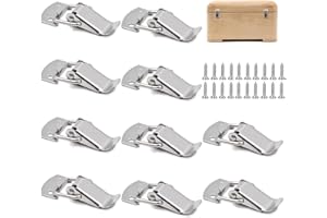 EXIN DECHEN 10 sztuk nakrętek zaciskowych ze stali nierdzewnej z 20 śrubami, zamknięcie skrzynkowe, małe zapięcie nasadkowe, zapięcie dźwigniowe srebrne, zapięcie napinające, mocowanie narożne, do skrzynki,