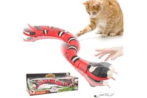SKJJL Giocattolo a Forma di Serpente Elettrico, Serpente Elettrico per Gatti, Giocattoli per Gatti Interattivi Serpente, Giocattolo del Serpente Intelligente di Rilevamento per Animali Domestici