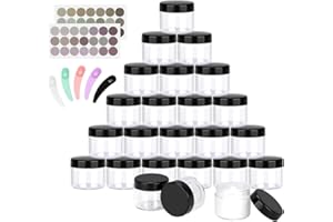 BELICOO 24 szt. pojemniki na kosmetyki 20 ml aluminiowe puszki z zakrętkami śrubowymi czarne