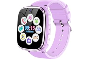 Sepdek Smartwatch Kinder mit Telefon - Uhr Kinder mit Micro SIM Schrittzähler Spiele Anruf SOS Musik Kamera Wecker, Kinderuhr Geschenk Jungen für Mädchen 3-12 Jahren (Helles Lila)