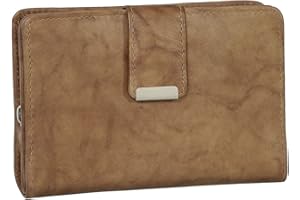 Ledershop24 RFID Damen Leder Geldbörse Damen Portemonnaie Damen Geldbeutel - Farbe Natur - Geschenkset + exklusiven Schlüsselanhänger