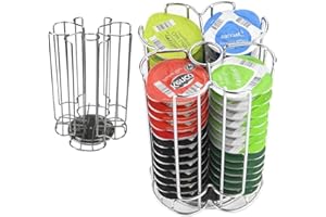 MeelioCafe Soporte para cápsulas de café compatible con 52 cápsulas Tassimo, soporte para cápsulas de café Tassimo, giratorio 360° y antideslizante, soporte para cápsulas de café, negro