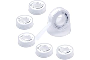VCELINK 6 Stück PTFE Dichtband, Gewinde Dichtungsband, Teflonband, 12mm 13m, Weiß