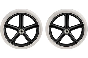 Tbkoly 2PCS 200mm (8 inch) Rubber Small Non Marking Wheelchair Wheel Accessories PP Rubber Chair Caster Wheels