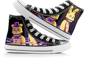 JIUMAOCLEU FNAF Shoes Security Breach Fazbear's Piazzari Anime Cosplay Leinwand Schuhe Horror Spiel Charakter Druck Schuhe Unisex Schnürschuhe Casual Fashion Sneakers
