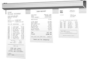 HEMLOSK Barra Porta Comandas Colgar Pedidos, Barra para Sujeción de Notas, Soportes de Pedidos de Rieles Deslizantes, Portabilletes Aluminio Autoadhesivo Clip Porta, para Ticket Cocina, Bar, Oficina, 30cm