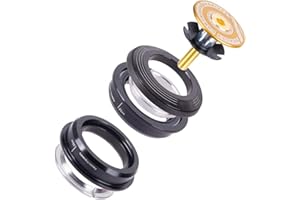 QOTSTEOS Mountain Bike 4444S - Distanziale per sterzo da 44 mm, distanziale per cuffie con tappo superiore, dado a stella, in lega di alluminio, accessorio per forcella e forcella interna