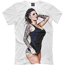 Christy Mack Pornstar White T-Shirt - Kristy Hot Sexy Tattoo Girl ...