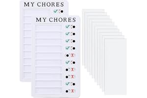 ELEGANCE-GO Memo Checklist Boards,2 pièces To-do-list Tableaux de Tâches Tableau Memo Portable avec 10 papier sec effaçable pour planning d'apprentissage rappel(Blanc)