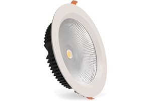 ONSSI Foco Downlight LED de Techo 30W 2800lm, Cobslim Led Circular Φ230mm Marco Blanco Empotrado Blanco Frío 6000K