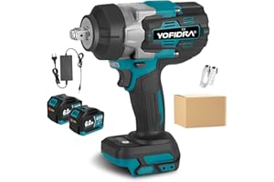 Yofidra Cordless Impact Wrench, 1900N.m(1400ft-lbs) Brushless Impact Gun 1/2" with 2×6000mAh Batteries & Charger, 3-Speed Adjustable, LED Light, for Heavy-Duty Auto Repairs, Tire Changes, Construction