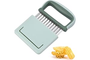 melebellot Wellenschneider Kartoffel mit Schutzhülle, multifunktionales Wellenmesser Riffelmesser für Chips, Obst, Gemüse und Butter Küchenwerkzeug