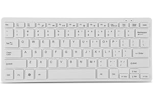 Bewinner Tastiera cablata a 78 Tasti, Tastiera USB Ultra Sottile ad Angolo d'arco per PC Desktop, PC Portatile, Mini Tastiera da Gioco(Bianca)