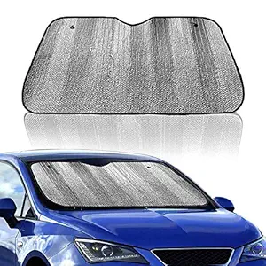 GLIVE (LABEL) Car Sunshade Cover Car Windshield Covers Protector Solar Reflective Car Front Windshield Cover Summer Sun Car Front Window Windscreen Covers Jumbo Sun Shades Block UV Rays