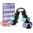 PhysKcal Dumbbells Set of 6 with Carry Rack, Hand Weights & Tree Set for Home Gym Studio Workout