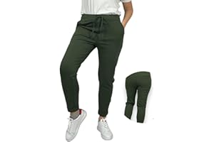 Ballandoro Pantaloni Donna Vita Alta Elasticizzati - Chino Sigaretta Comodi Taglie Forti , Leggins Eleganti Curvy Elastico in Vita Joggers Morbidi Viscosa