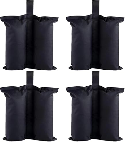 4 Sacchi Di Sabbia Neri Per Esterno - Antivento Per Ombrelloni, Tende Da Campeggio E Attrezzatura - Foto 12