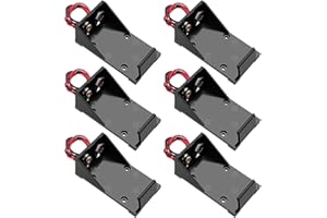 Sarini 6 Pcs 9V Battery Holder, 9V PP3 Battery Compartment with Cable, 9V Closed Housing for Electric Game