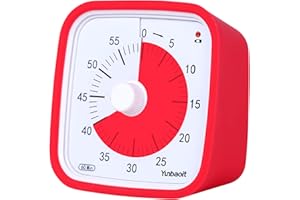 Yunbaoit Timer visivo, timer per il conto alla rovescia di 60 minuti aggiornato bambini e adulti con promemoria batteria scarica, strumento di gestione del tempo silenzioso(Rosso)