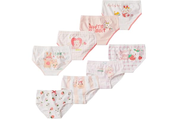 Boletochic Flickunderbyxor bomull baby underkläder för 2–12 år småbarn trosor mjuka andningsbara trosor 8-pack
