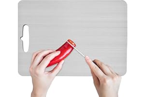 YONUARET Tagliere in titanio, titanio, doppio lato, tagliere alimentare in titanio, igiene dei bordi taglienti, tagliere multifunzione per impastare l'impasto