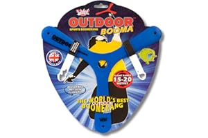 Wicked Booma d'extérieur | Le Meilleur Boomerang Sportif au Monde | Design avancé à Trois Lames pour Un vol de Retour Stable et précis | Bleu, WKOUT-B, Grand