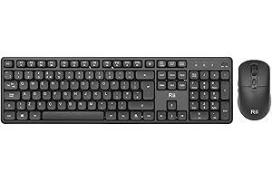 Rii Wireless Keyboard and Mouse Slient, Full-Sized Keyboard and Mouse for PC, Desktop, Windows, UK Layout