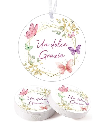 24 Bigliettini Tondi Per Bomboniere Comunione - Diametro 38mm Personalizzabili - Foto 8