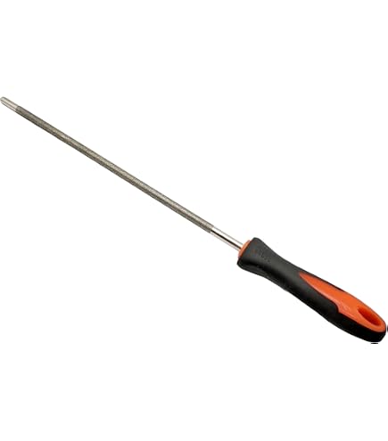Lime Tronçonneuse Diamantée Ronde 4.8mm (3/16") - 80 Grains, Manche Plastique, Pour Affûtage Chaîne De Tronçonneuse