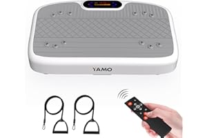YAMO Plataforma vibratoria YV20 | 99 Niveles de Velocidad, 5 programas, Mando a Distancia y Bandas de Resistencia, Pantalla táctil LED, Capacidad de 150 kg, Placa vibratoria para Mujeres