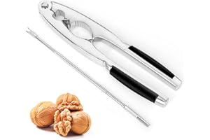 ChromLives Nocciolo Casse-Noce Noce di Noce, Cassa-Noce in Metallo con Manico Antiscivolo, Forchette in Acciaio Inossidabile, Apri-Noce per Noci Pecan, Noci, Mandorle, Nocciole, Pistacchi