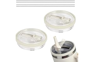Bosmsaslad 2 Piezas Tapa de Repuesto de Vasos 40 oz, Tapas Cup a Prueba Fugas con Flip Straw con 2 Pajitas Intercambiables, Reutilizable Polvo Tapa de Repuesto, Tapa Vaso Viaje Accesorios Cup
