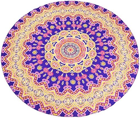 Duoguan Mandala Boho Round Beach Towel &amp; Shawl,Round Meditation Yoga Mat,Gypsy Wall Hanging Tapestry,56" Circular Tablecloth Picnic Mat
