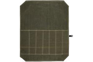 Bamyli Chefs Knife Roll Bag,12OZ Waxed Canvas Knife Bag, 7 Slot Chef Bag Large Capacity Easy Carry, Tool Roll Cutlery Tool Case for Pro Chefs or Culinary Enthusiasts,Gifts for Men Dad Father (Green)