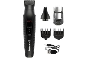 Remington Tagliacapelli e Rasoi per Barba, Uomo, Kit di Cura 10 in 1 con 5 Accessori, Trimmer Viso, Naso, Orecchie e Sopracciglia, Rivestimento Ingranaggio in Grafite, Lame Autoaffilanti, G10 PG2100