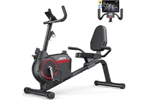 ‎JOROTO JOROTO JH30 Liegeergometer für Zuhause, Smart Bluetooth Magnetisches Liegefahrrad, Indoor Heimtrainer Ergometer bis 136KG Belastung, LCD Display, Verstellbarer Sitz für Cardio-Training