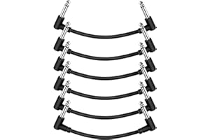 Sovvid Lot de 6 câbles patch pour guitare Noir 7,6 cm