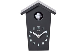 ‎CUCO CLOCK Cuco Clock Mini Kuckucksuhr HOCHHAUS, Wanduhr, Moderne Schwarzwalduhr, 17,0 × 12,4 × 9,0cm (LxBxH), Wanduhr mit Nachtruhefunktion, Kuckucksruf Vogelstimme, Quarzuhrwerk