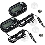 INRIGOROUS Aquarium Thermometers, 2 Pack Digital LCD Water Thermometer for Fish Tank Aquarium Marine Reptile habitat Temperat