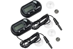 Aquarium Thermometers,INRIGOROUS 2 Pack Digital LCD Water Thermometer for Fish Tank Aquarium Marine Reptile habitat Temperature (2 Pack)