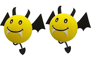 NAUZE 2 Pieces Yellow Devil Aerial Ball Car Antenna Topper Lovely EVA Foam Antenna Ball Car Antenna Topper Antenna Hat Car Parts for Most Cars
