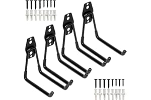 PiPaFox Crochets doubles pour stockage à usage intensif Support pour organisateur avec revêtement antidérapant pour garage