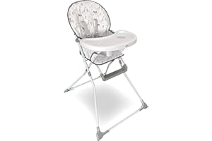 My Babiie MBHC1 Compact Highchair – Ultra Lightweight (5kg), Foldable, Easy Clean, Padded Seat, Footrest, Tray Cup Holder, for Toddler, from 6 Months to 3 Years (15kg) – Safari