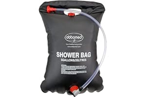 OBBO MED ObboMed HB-4020 Borsa Portatile Doccia Solare 20 Litri da Sospendere su Supporto del Letto; Contenitore di Acqua Scaldata al Sole per Un Bagno Facile e Sicuro per Individui con Limitata Mobilità