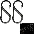 Nite Ize SB1-2PK-01 Size-1 S-Biner, Black, 2-Pack
