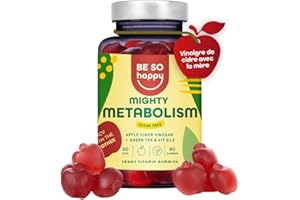 BE SO HAPPY Apple Cider Gummies | Sans Sucre | 60 Gummies pour 30 Jours | Vinaigre de Cidre Pomme | Keto Gummies | Apple Cider Vinegar | BeSoHappy®