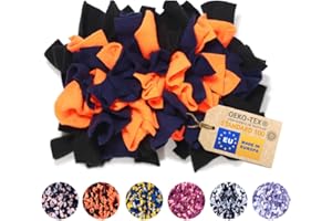 MIMIKO Pets - Mata węchowa dla psa i kota | S (23x33cm) Czarny-granat-pomarańcz | Zabawki interaktywne dla psów | Mata do karmienia, nadająca się do prania | Mata edukacyjna w rozmiarach XS - XXL