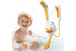 LDUMODUW Zabawka do wanny, zabawka do kąpieli dla dzieci od 1, 2, 3, 4 roku życia, zabawka z króliczkiem z głowicą prysznicową, odpinaną, wsuwana, 3 tryby spryskiwania, prezent dla małych dziewczynek i