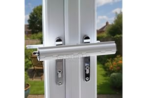 SHIELD HARDWARE Patio Door Security Lock – Heavy Duty French & Conservatory Double Door Handle Lock – Visible Anti-Intruder Deterrent, Tool-Free Installation – 5 Year Guarantee