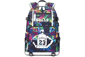 FANWENFENG Lorh's store Giocatore di Basket Jordan Luminoso Zaino da Viaggio Studente Zaino Fan Bookbag per Uomo Donna